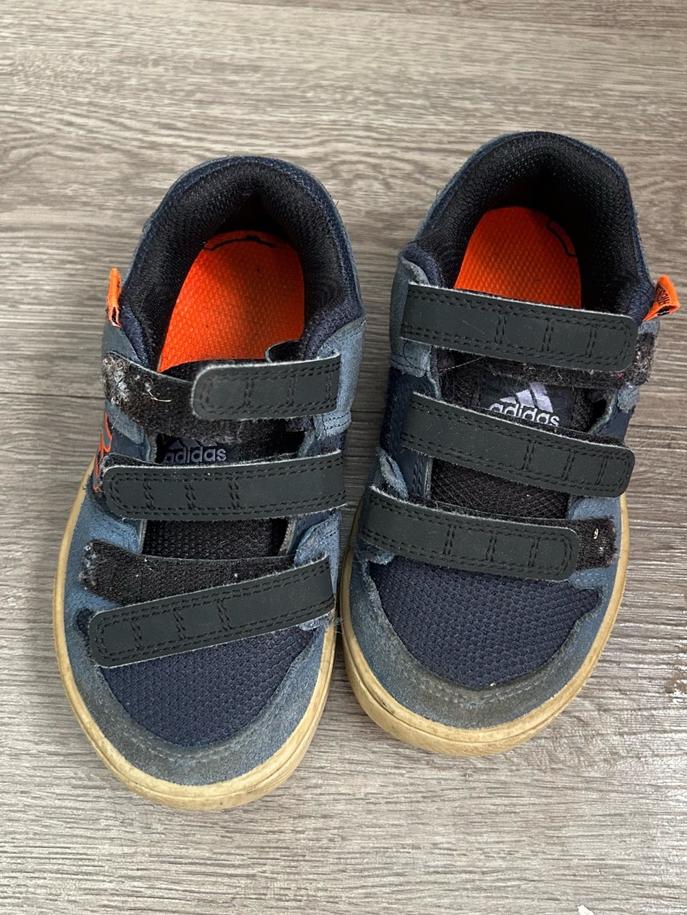 adidas 510 Freerider Kids Navy and Orange Hook-and-Loop Sneakers